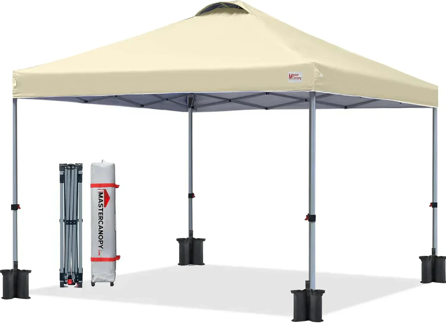 Durable Pop-up Canopy Tent with Roller Bag (10x10 Black) wourant
