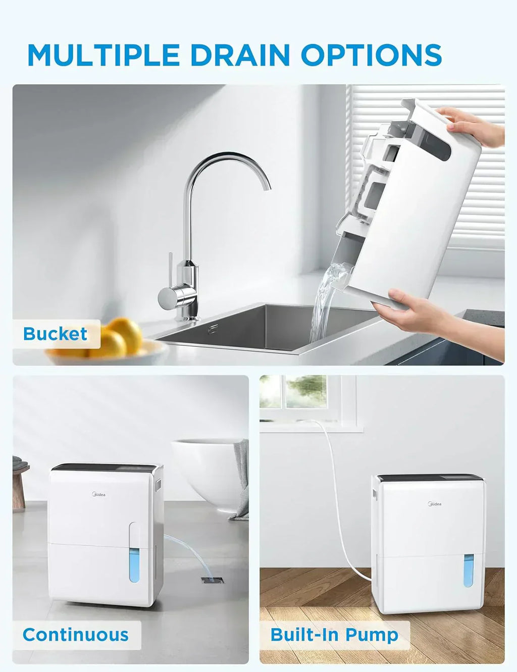 Midea 4,500 Sq. Ft. Dehumidifier Pump Included Energy Star Certified 50 Pint Ideal For Basements wourant