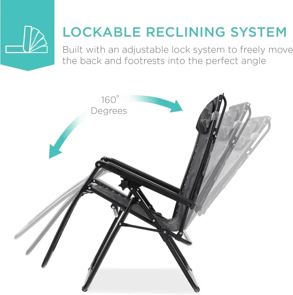 Best Choice Products Folding Zero Gravity Recliner Patio Lounge Chair Adjustable Canopy Shade wourant