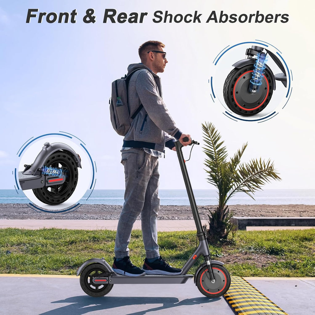Electric Scooter 350W/500W Powerful Motor 8.5"/10" Solid Tires 19/22Mph 28/21/12 Miles Range wourant