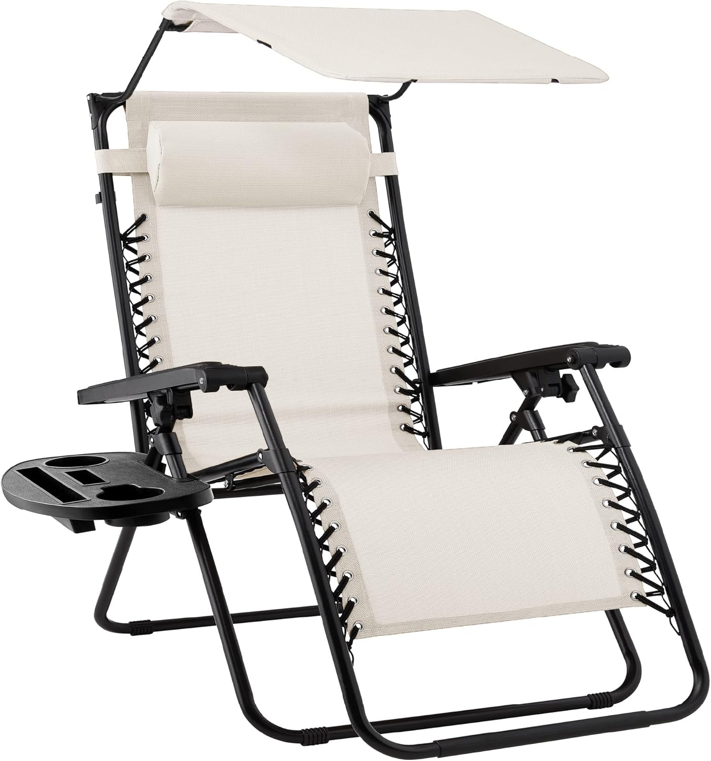 Best Choice Products Folding Zero Gravity Recliner Patio Lounge Chair Adjustable Canopy Shade wourant