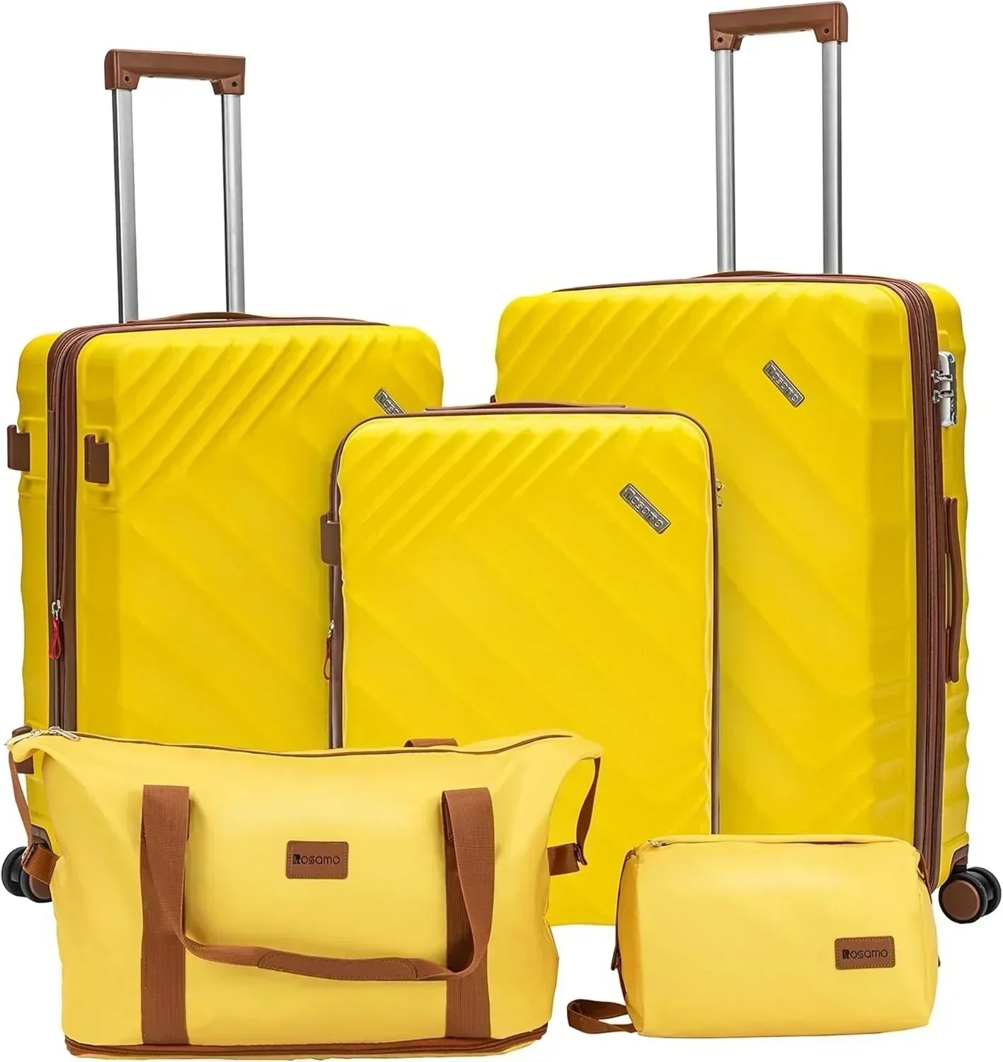 5 piece luggage set expandable suitcase 22x14x9 aviation certified durable waterproof travel set wourant
