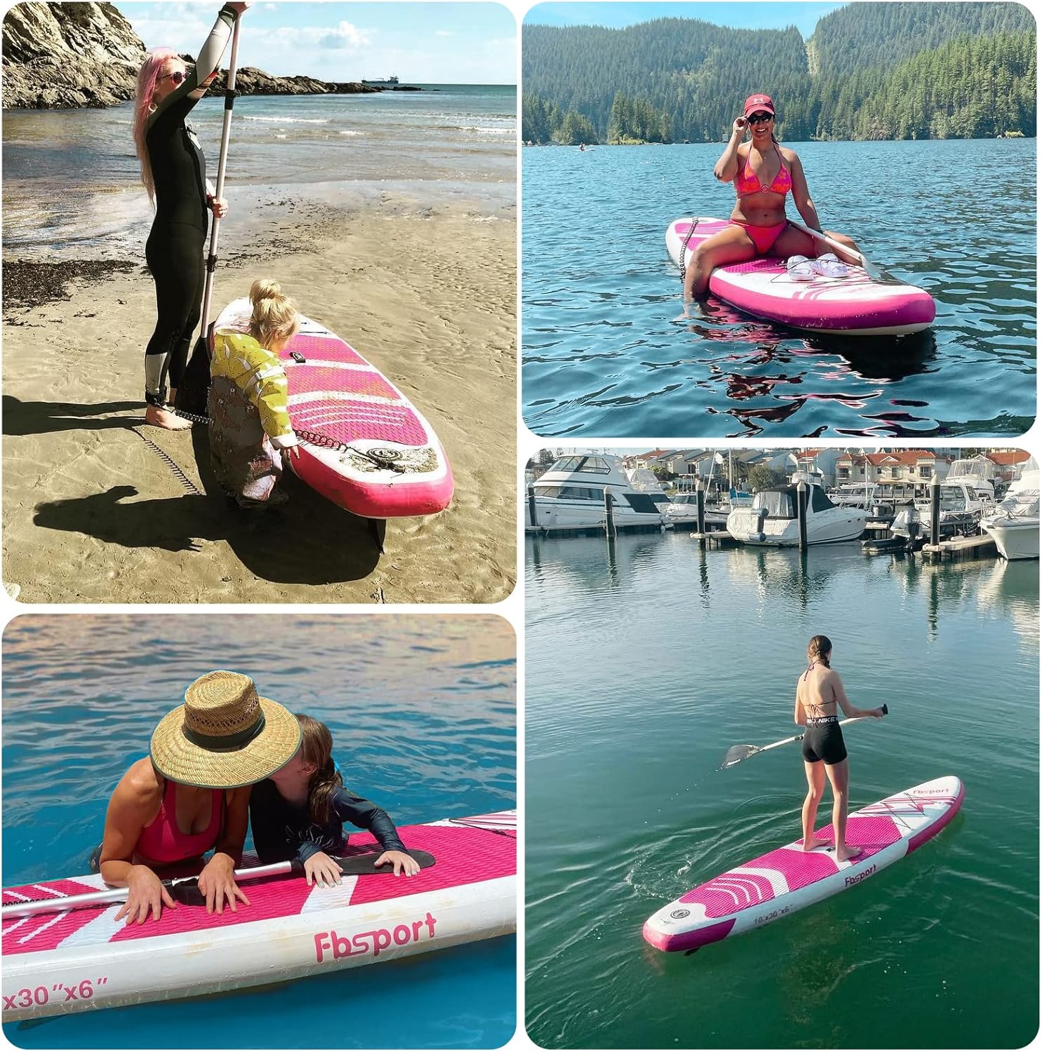 FBSPORT 11' Premium Stand Up Paddle Board Yoga Board with Durable SUP Accessories Carry Bag wourant