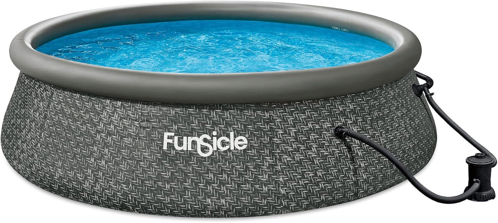 Funsicle 12 Foot by 36 Inch Quickset Round Inflatable Ring Top Outdoor Swimming Pool Set wourant