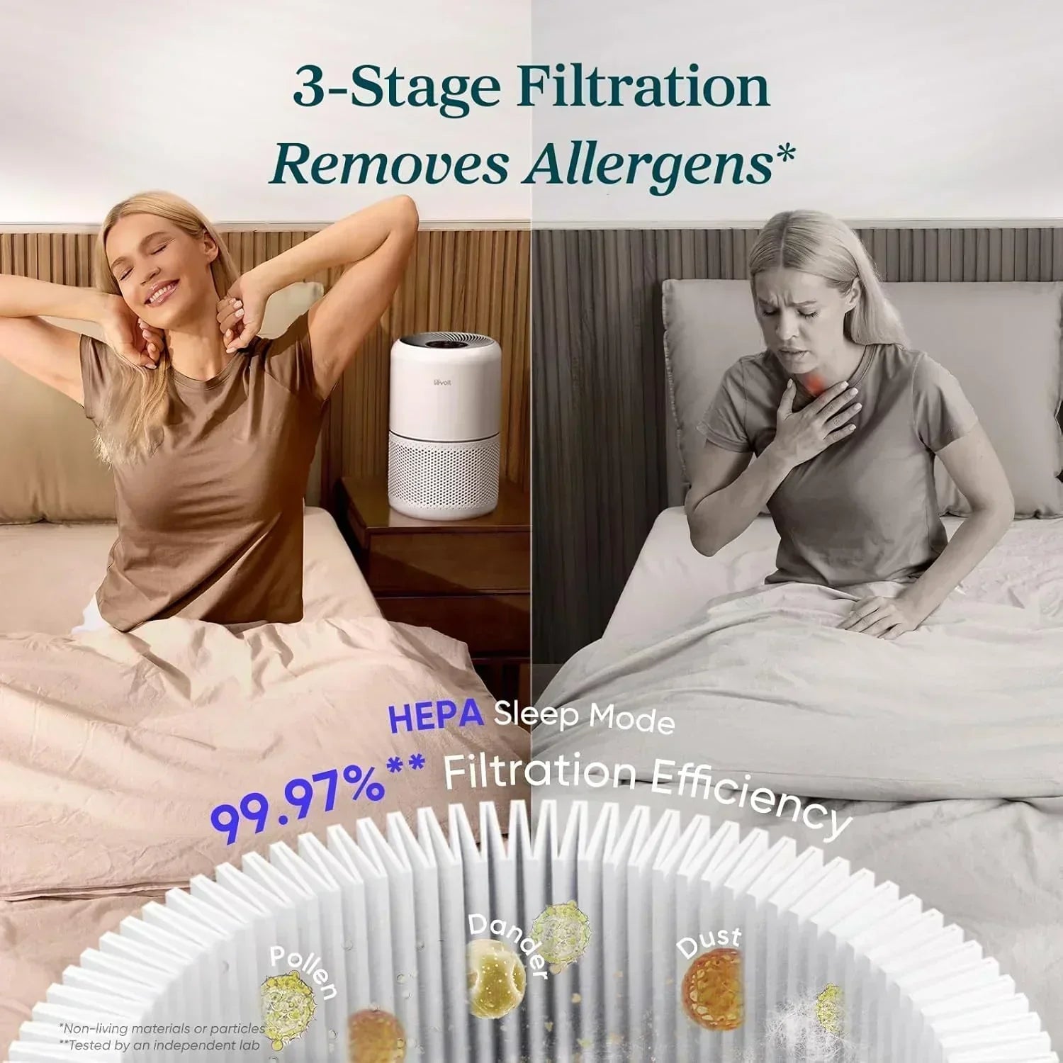 Air Purifier for Bedroom Allergies and Pet Hair 56W High Torque Motor wourant