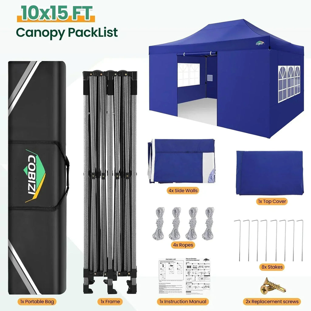 COBIZI 10x20 Heavy Duty Pop up Canopy Tent 6 sidewalls Commercial Canopy Wedding Party Tents wourant