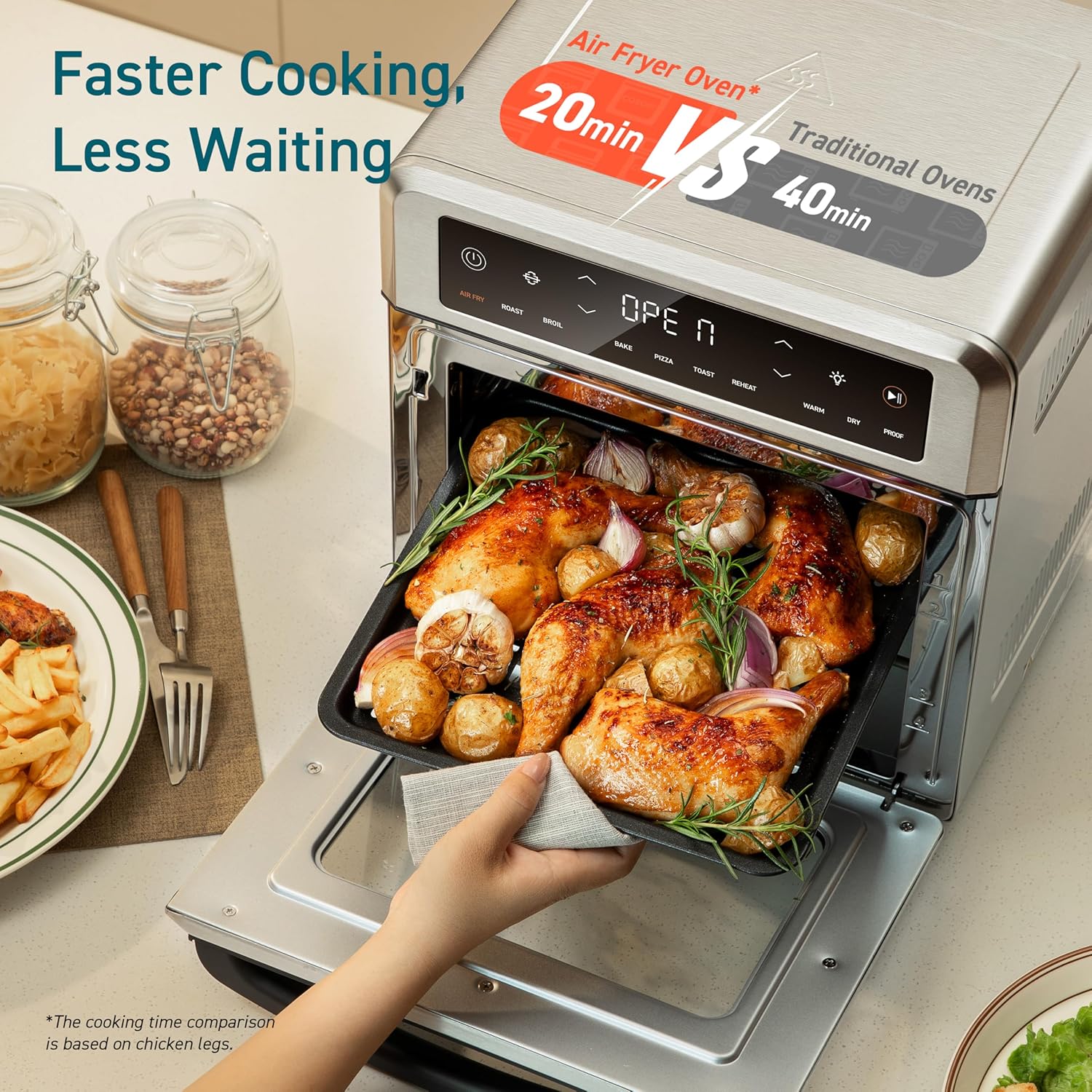 COSORI 11-in-1 air fryer 13-quart capacity combines grilling toasting baking and reheating wourant