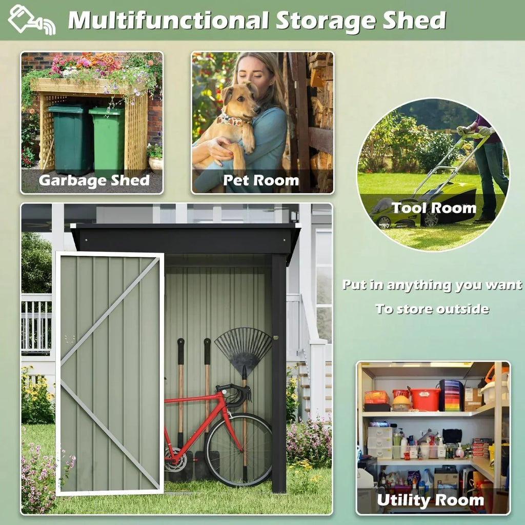 Devoko Outdoor Storage Shed Lockable Metal Garden Shed Steel Anti-Corrosion Storage House wourant