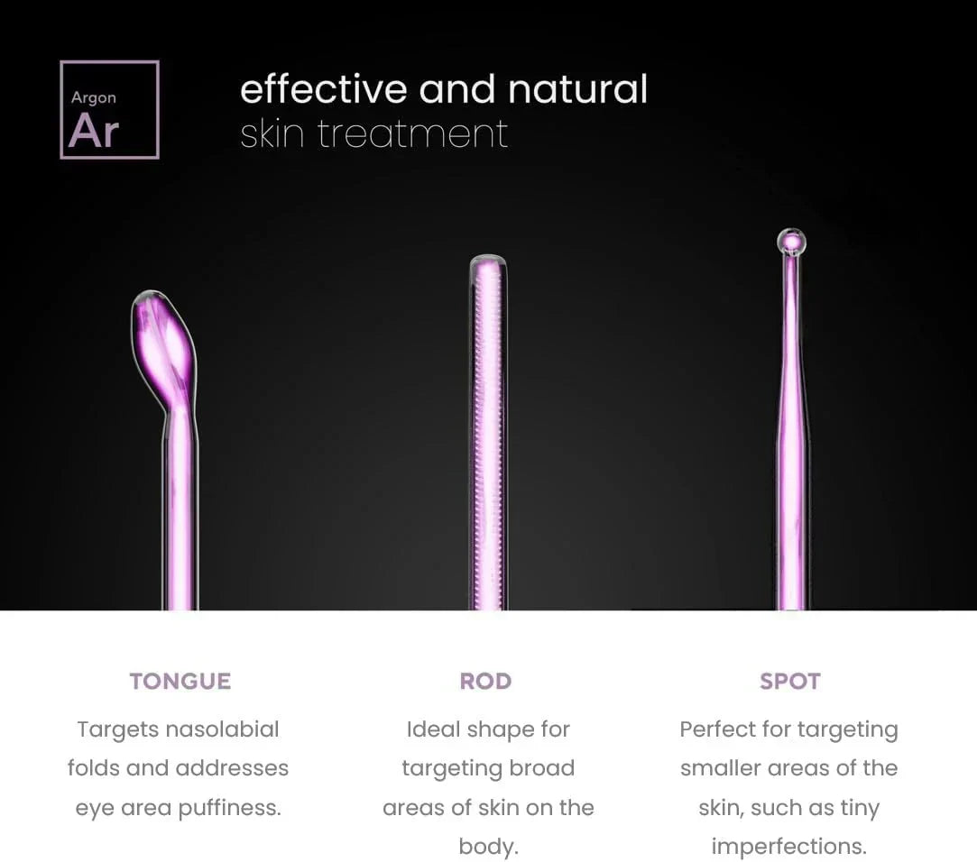 NuDerma Professional Skin Therapy Wand Portable Skin Therapy Machine with 6 Neon Argon Wands wourant