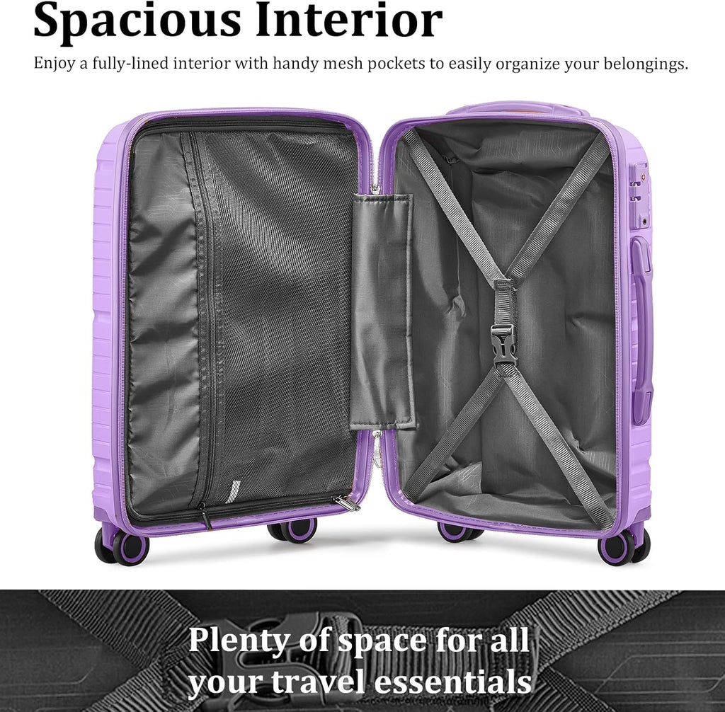 5-piece PP hardshell lightweight travel carry-on luggage set with dual spinner wheels wourant