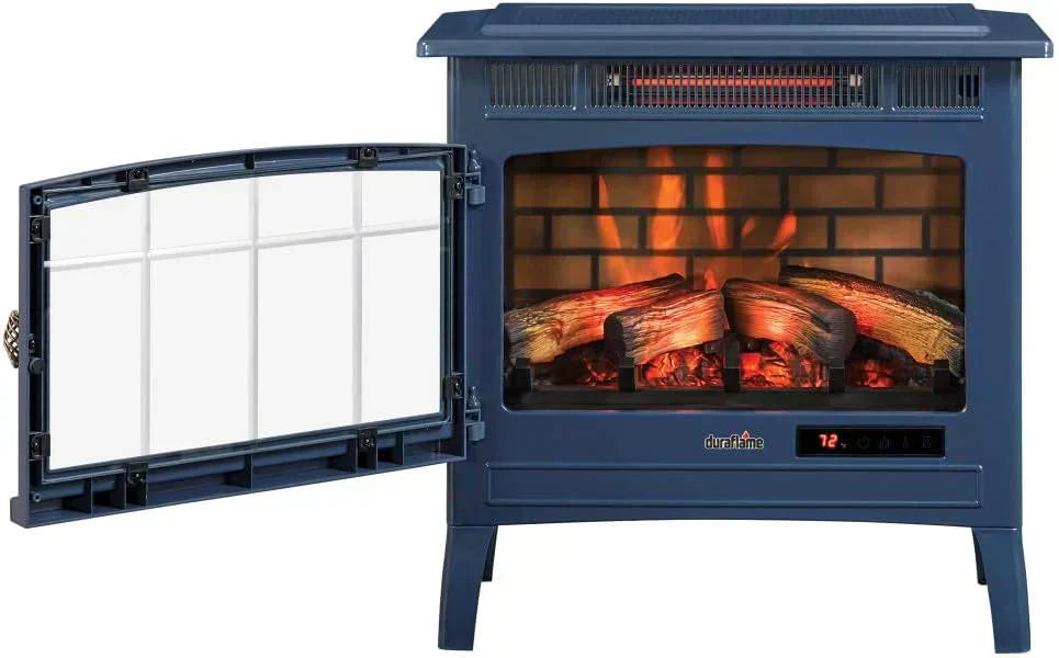 Freestanding Electric Fireplace Stove Heater with 3D Flame Effect for 1000 Sq. Ft wourant