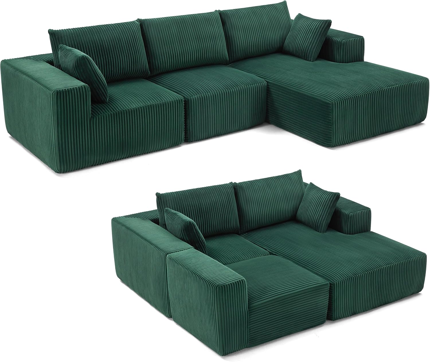 108-inch modular sofa cloud modular sofa with deep seat and reclining chair upholstered sofa wourant