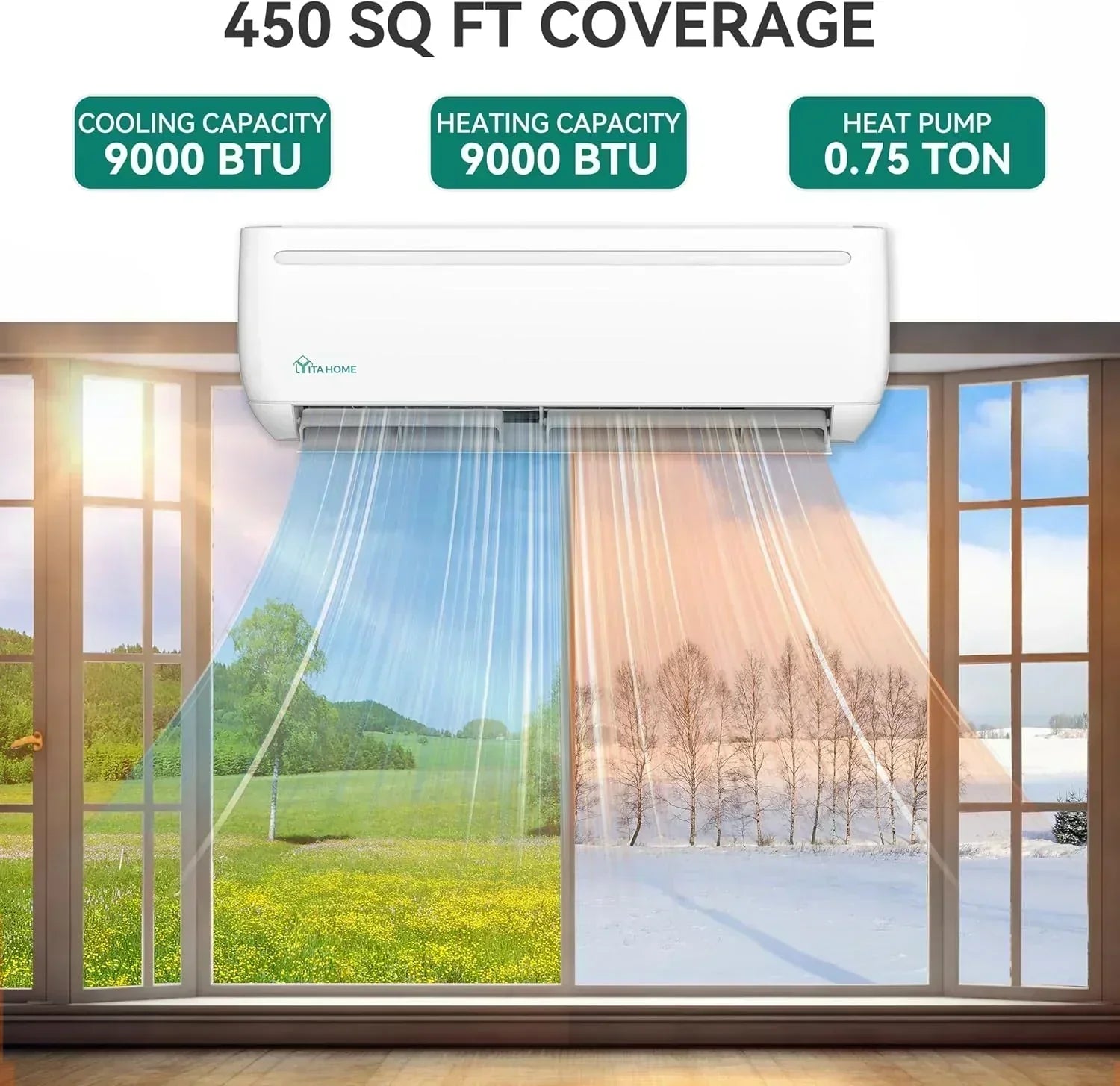 12000 BTU Mini Split Air Conditioner Heat Pump System Wifi Enabled 20 SEER2 115V Inverter Ductless wourant