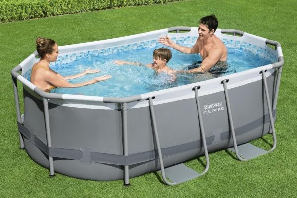 Power Steel 14' x 8'2" x 39.5" Oval Above Ground Pool Set Includes 530gal Filter Pump Ladder wourant