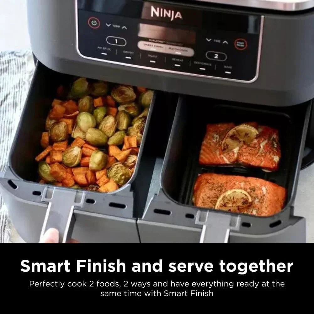 Ninja Foodi 6-in-1 FlexBasket Air Fryer with 7 QT MegaZone Basket Divider for Large Proteins wourant