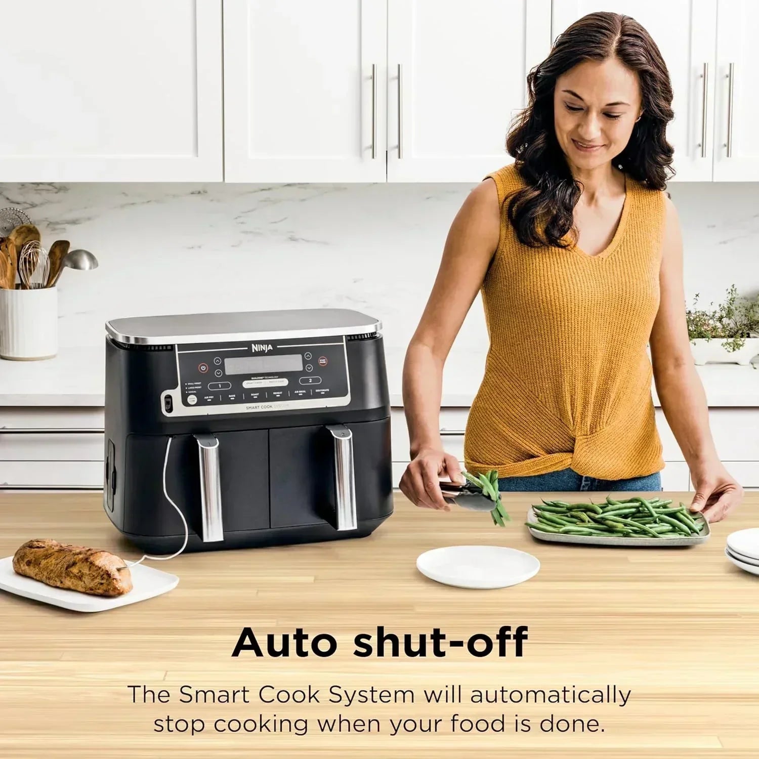 Ninja Foodi 6-in-1 FlexBasket Air Fryer with 7 QT MegaZone Basket Divider for Large Proteins wourant
