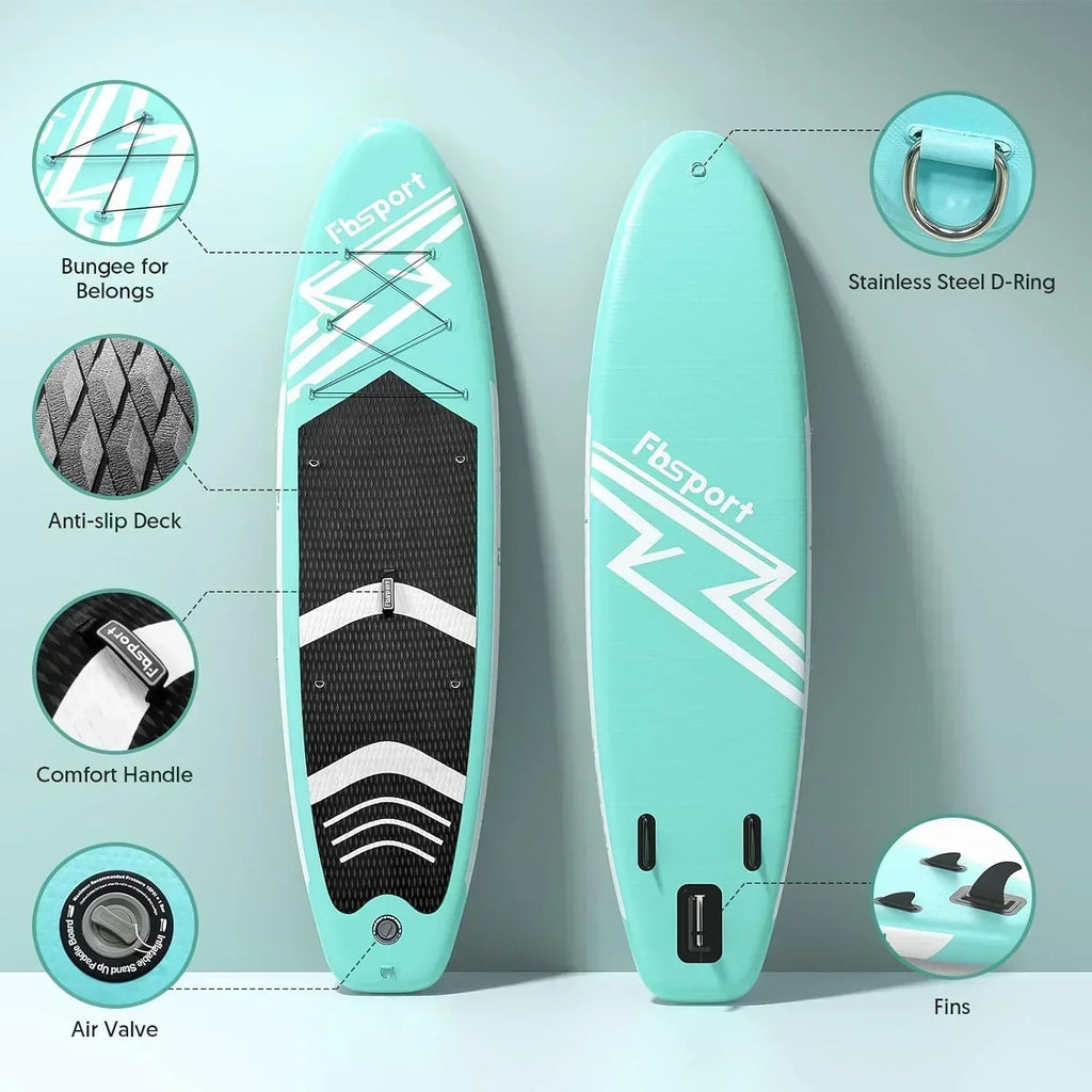 FBSPORT 11' Premium Stand Up Paddle Board Yoga Board with Durable SUP Accessories Carry Bag wourant