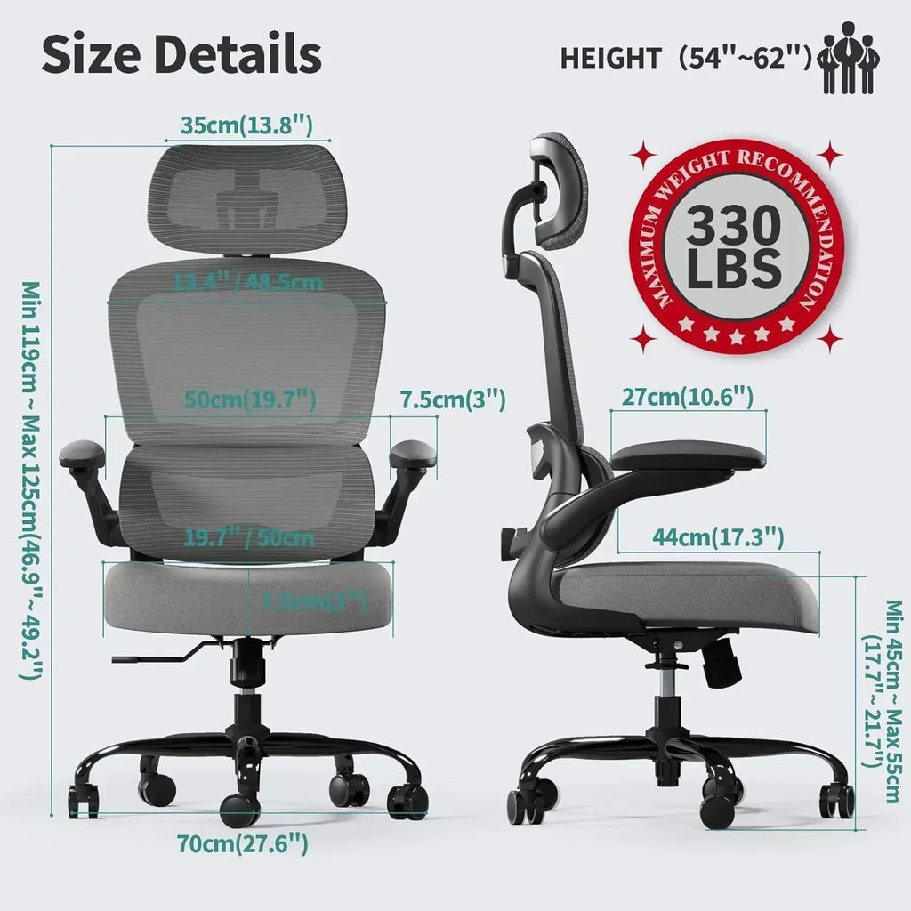 TRALT Office Chair Ergonomic Desk Chair 330 lbs Home Gaming Chair with Wheels wourant