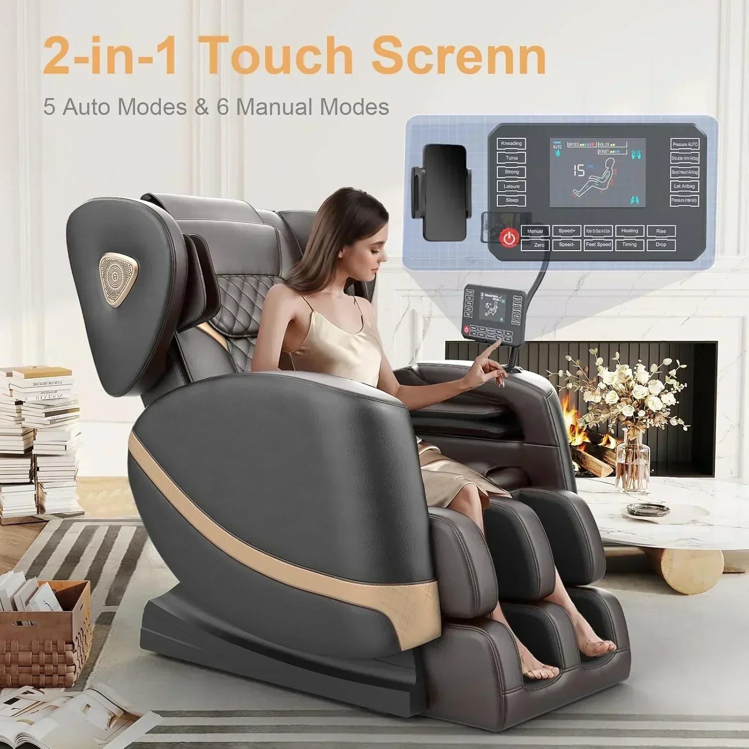 2025 Massage Chair Full Body Zero Gravity Massage Chair with 10 Fix Rollers Heating wourant