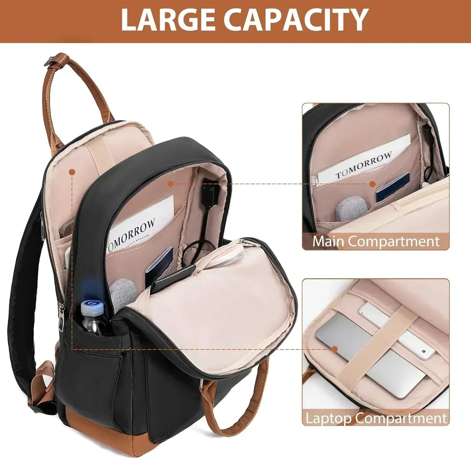 LONG VACATION 6 Piece Luggage Set Carry on Suitcase with ABS+PC hardshell Spinner Wheels wourant