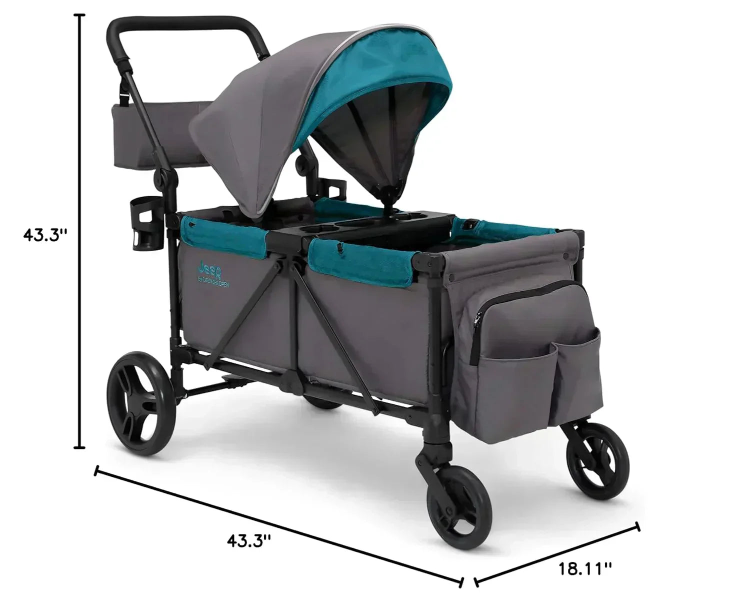 Jeep Sport All-Terrain Stroller Wagon by Delta Children Includes Canopy Parent Organizer wourant