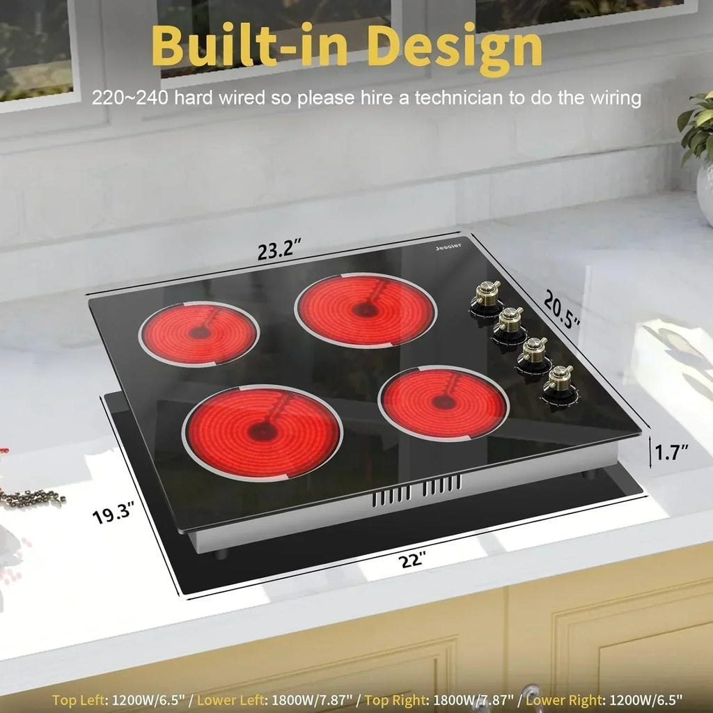 Electric Cooktop 30 Inch - 5 Burners Built-in Ceramic Cooktop 30" Electric Stove Top wourant