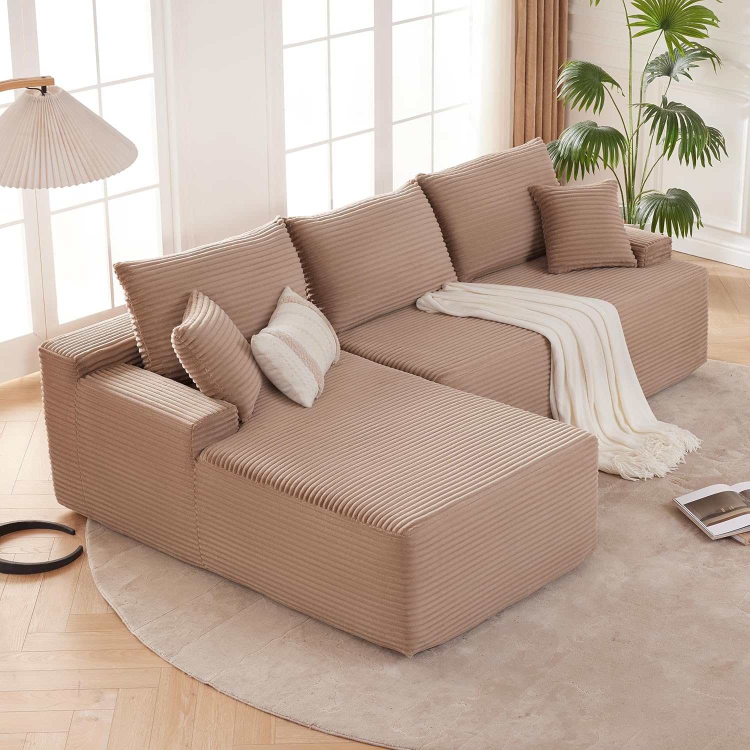 110-inch cloud sofa boneless sofa in the living room modular sofa with deep seats wourant
