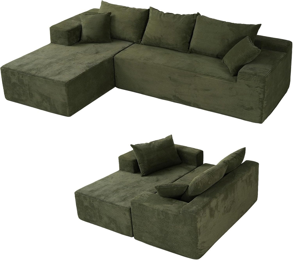 Cloud sofa with L-shaped lounge chair modern modular sofa with deep seats wourant