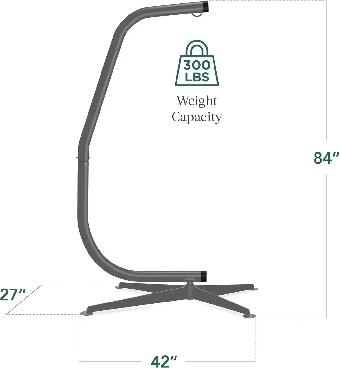 Best Choice Products Metal Hanging Hammock C-Stand for Chair Weather Resistant Finish wourant