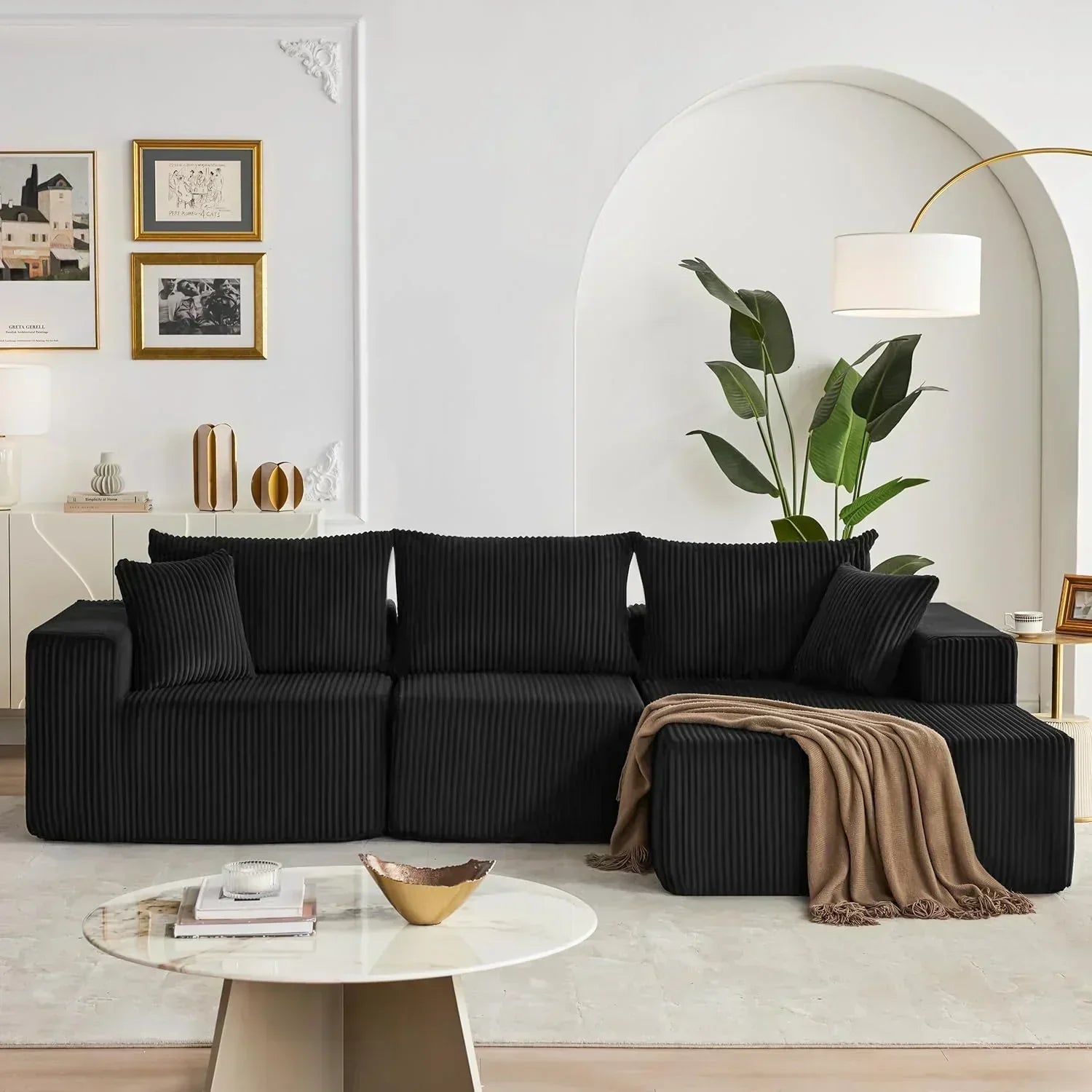 108-inch modular sofa cloud modular sofa with deep seat and reclining chair upholstered sofa wourant