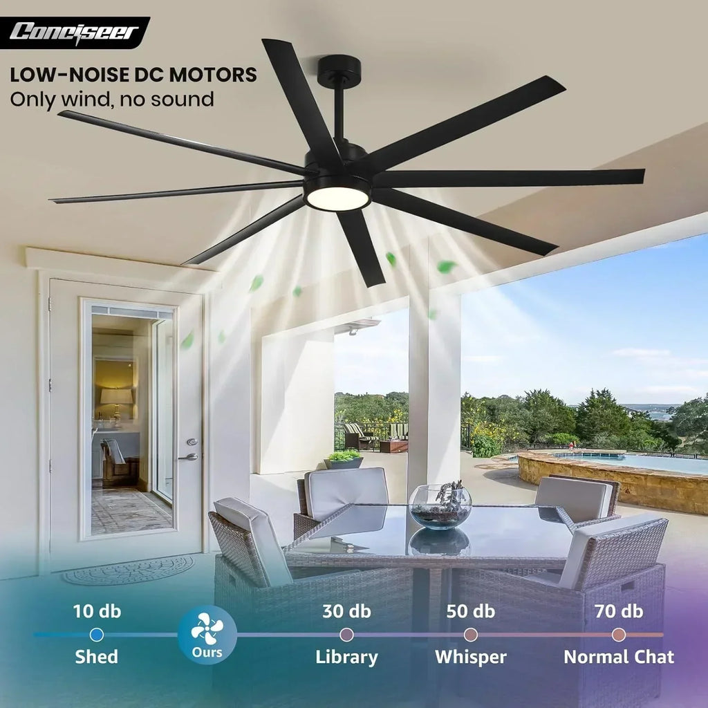 Modern ceiling fan 72 inch bedroom living room library cafe outdoor/industrial wourant