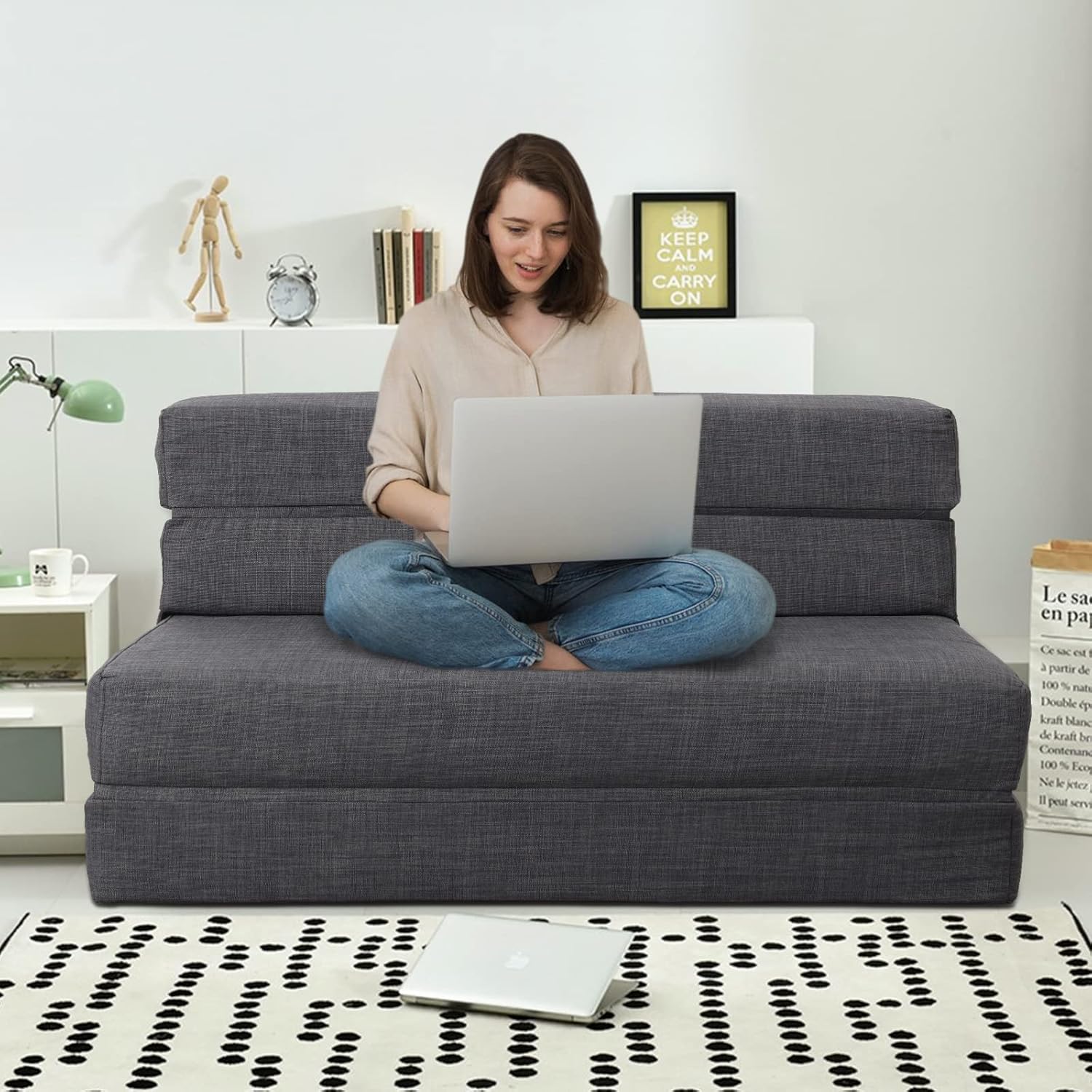 60 inch pull out sofa bed memory foam sofa with 2 pillows futon bed guest bed and pull out sofa wourant