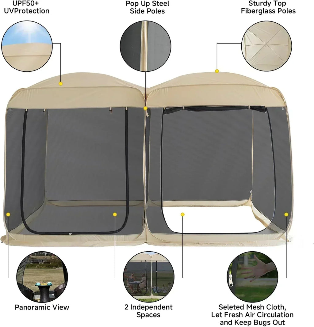 Alvantor Screen House Gazebo Pop Up Igloo Screened Canopy Tent with Mosquito Netting Sides wourant