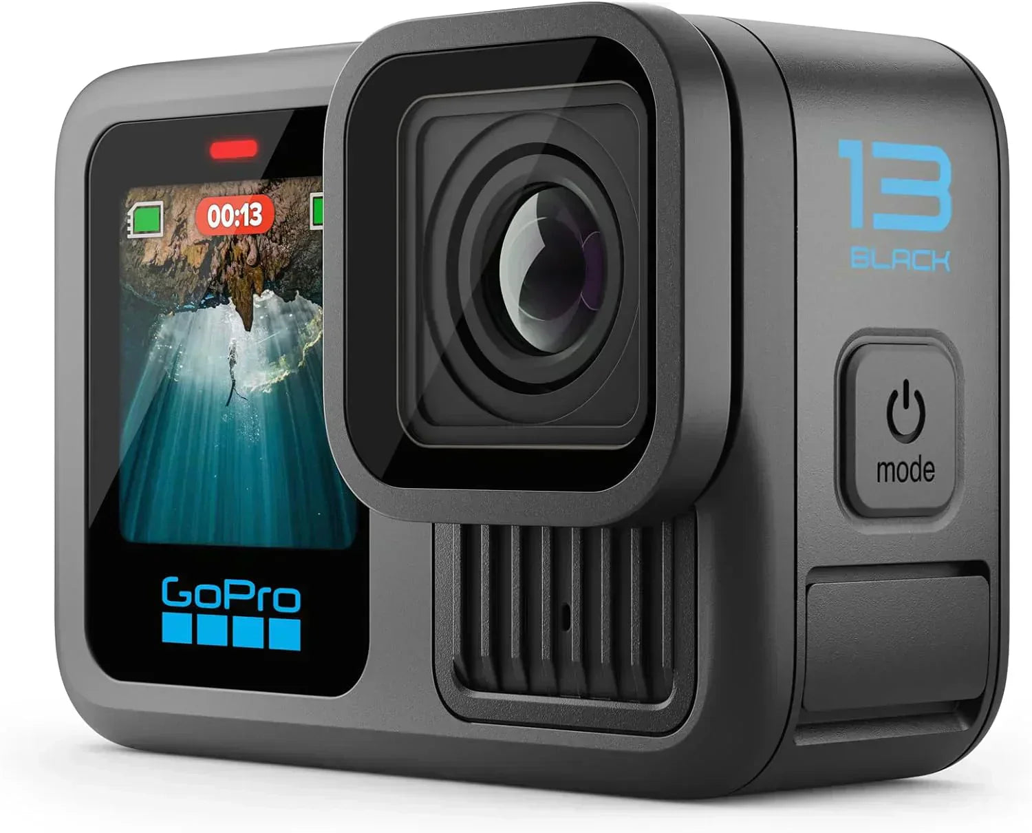 Black Waterproof Action Camera with 5.3K60 Video 27MP Photo Compatability HB-Series Lenses wourant