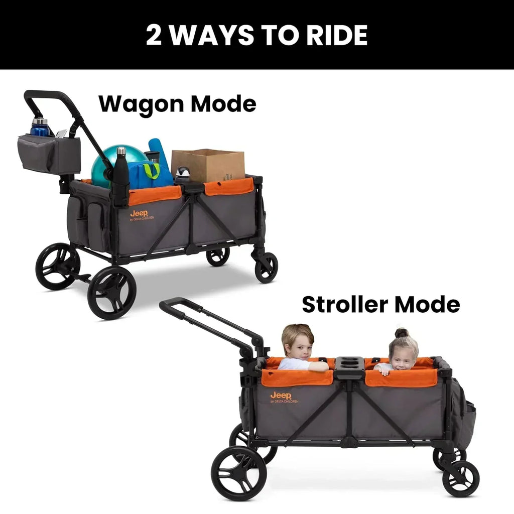 Jeep Sport All-Terrain Stroller Wagon by Delta Children Includes Canopy Parent Organizer wourant