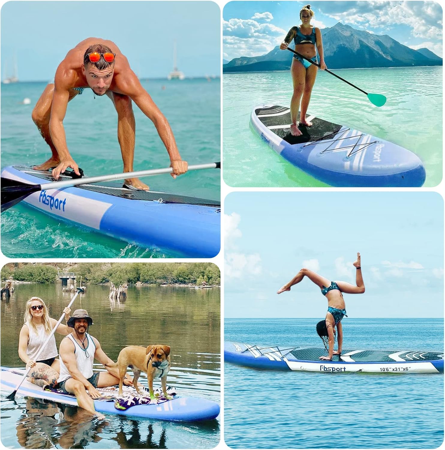 FBSPORT 11' Premium Stand Up Paddle Board Yoga Board with Durable SUP Accessories Carry Bag wourant