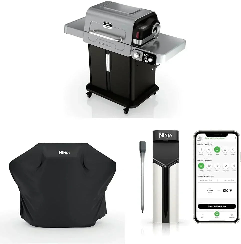 Ninja FlexFlame Grill and Smoker Electric Propane Grill Roaster BBQ Grill 5-in-1 Cooking System wourant