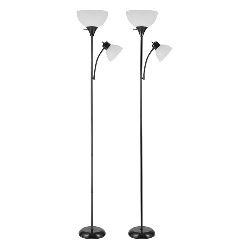 Torchiere Floor Lamp with Adjustable Reading Light and Three Level Dimming for Home Use
