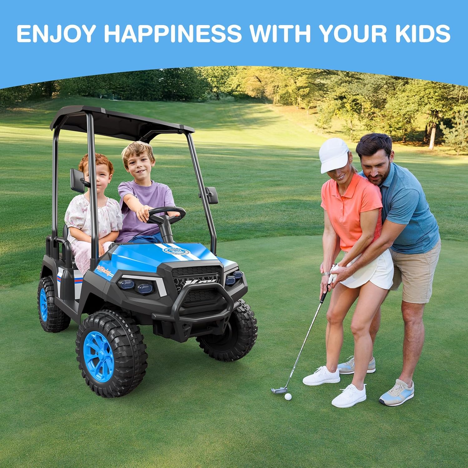 R9 24V Children's Golf Cart with Remote Control Removable Awning wourant