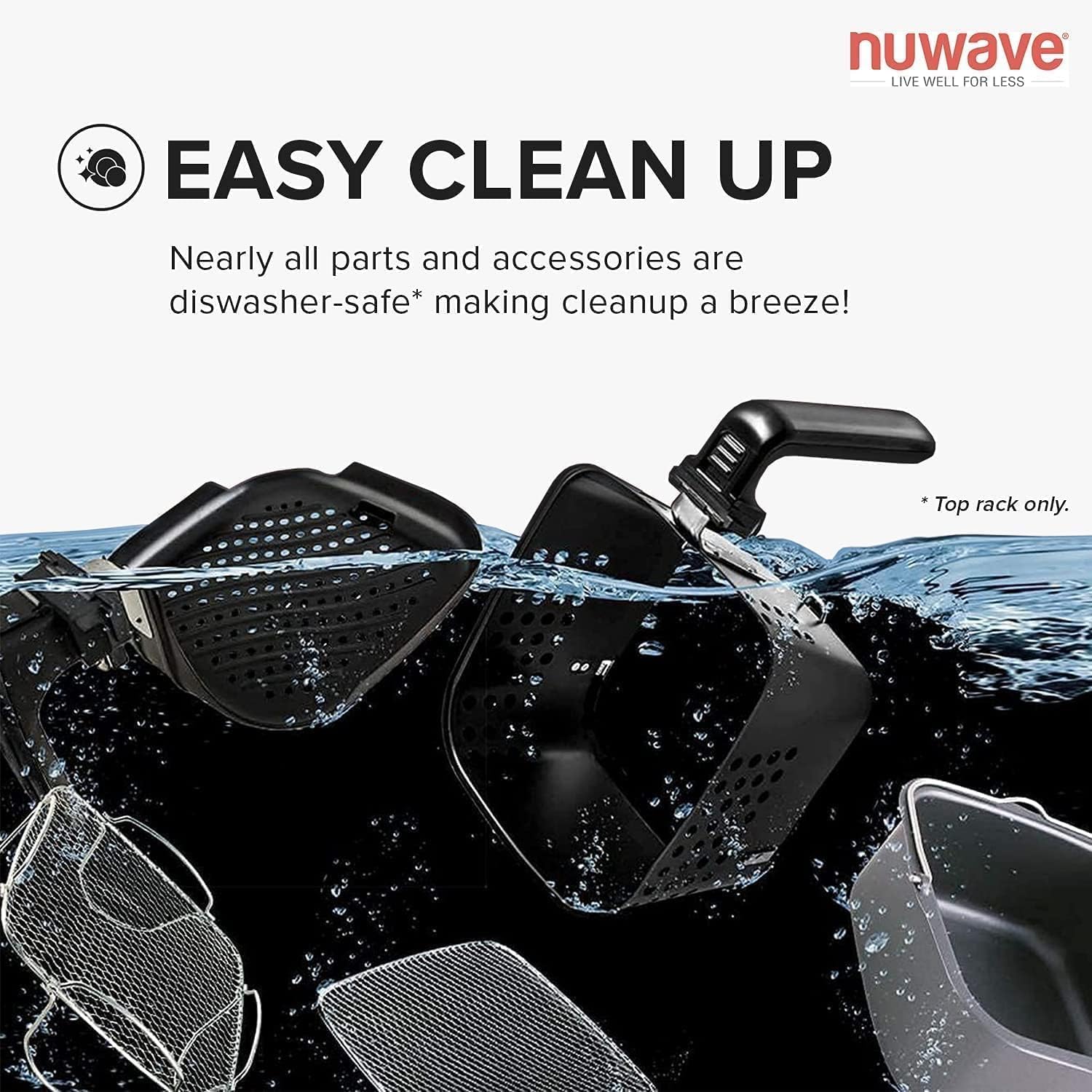 Nuwave Brio 15.5Qt Air Fryer Oven quickly reheats bakes and dehydrates food wourant
