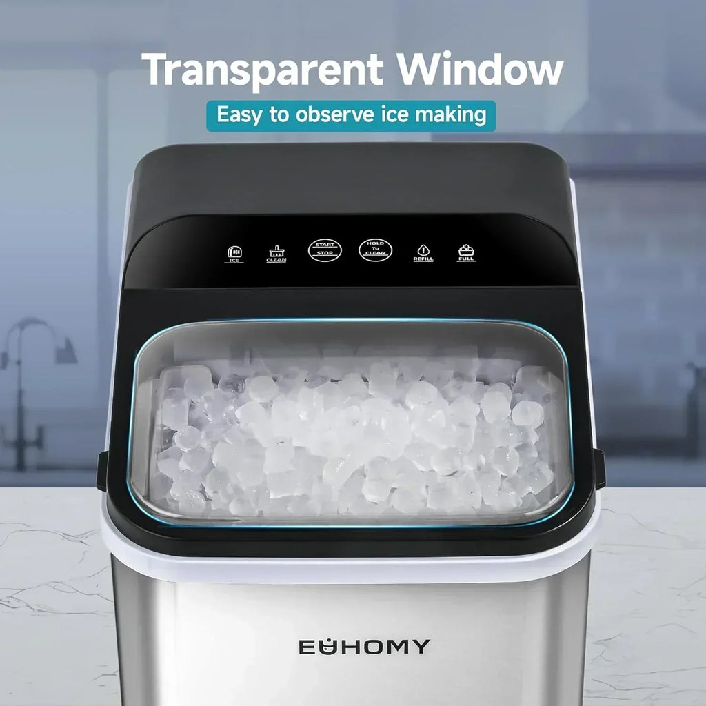 EUHOMY Nugget Ice Maker Countertop Ready in 8 Mins Self-Cleaning Portable Ice Makers Machine wourant