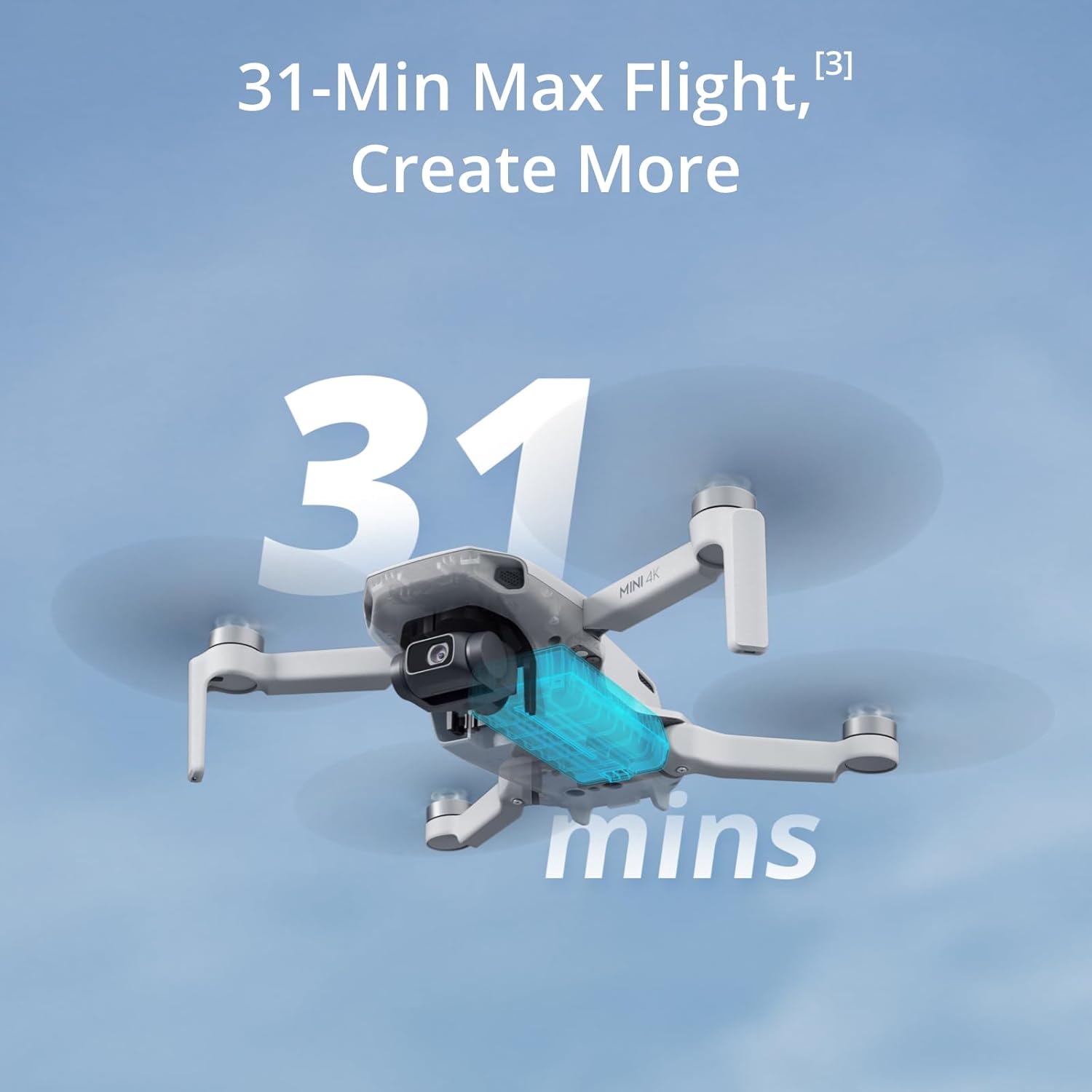 DJI Mini 4K, Drone with 4K UHD Camera for Adults, Under 249 g, 3-Axis Gimbal Stabilization, 10km Video Transmission, Auto Return, Wind Resistance, 1 Battery for 31-Min Max Flight Time, Intelligent Flight wourant