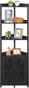 HOOBRO Corner Shelf with Storage, Tall Corner Cabinet, 5-Tier Bookshelf Stand wourant