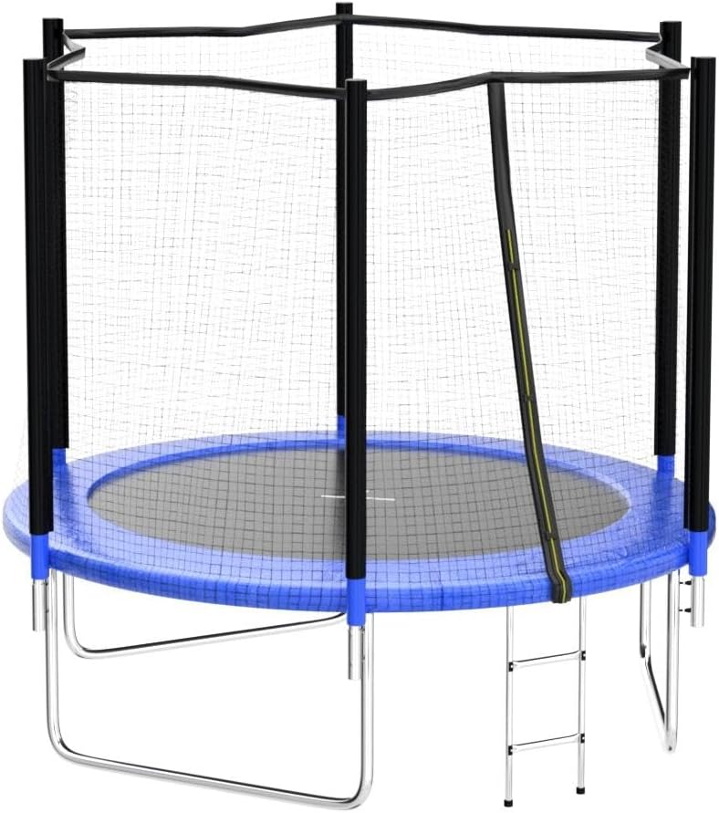 AOTOB 8FT 10FT 12FT 14 FT 15FT Trampoline with Safety Enclosure Net，Outdoor Trampoline with Basketball Hoop, Heavy Duty Jumping Mat and Spring Cover Padding for Kids and Adults, Storage Bag and Ladder wourant