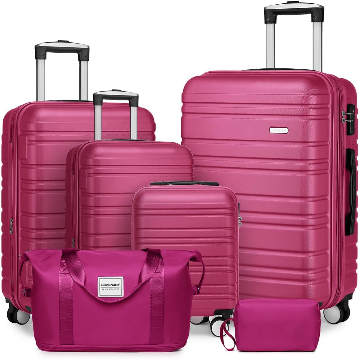 6-piece luggage set, expandable hardshell suitcase set with spinner wheels, lightweight rolling luggage set wourant