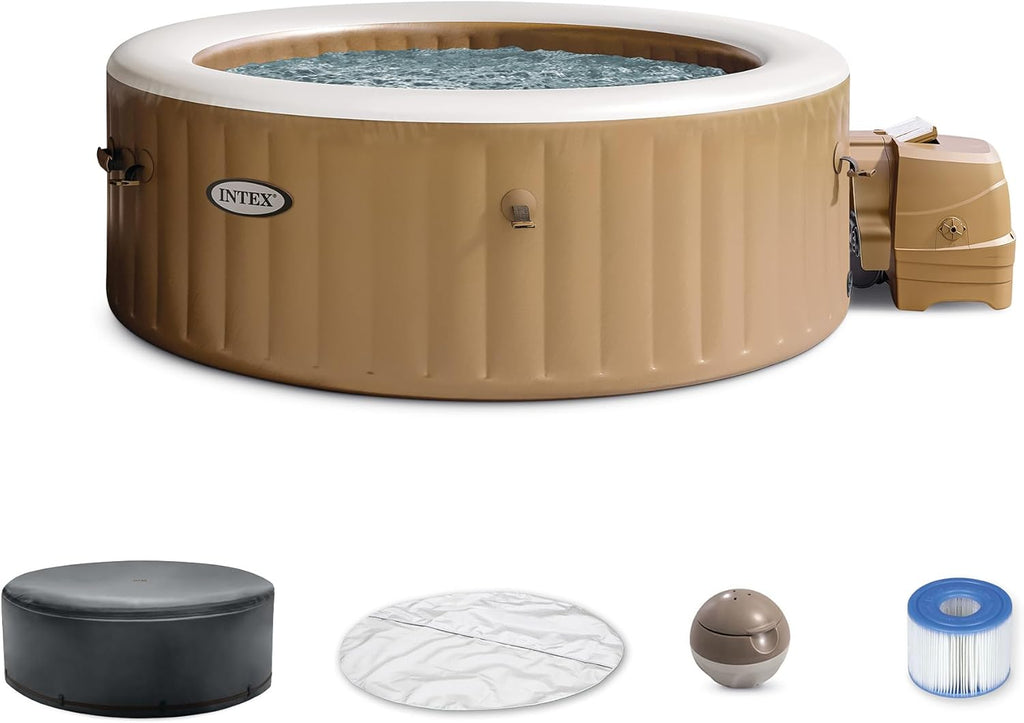 INTEX 28425EH PureSpa Bubble Massage Spa Set Outdoor Inflatable Portable Hot Tub wourant