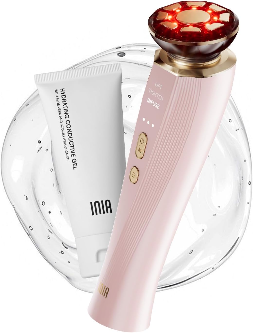 INIA 3-in-1 Red Light Therapy for Face and Neck Beauty Device for Puffiness & Skin Firming wourant