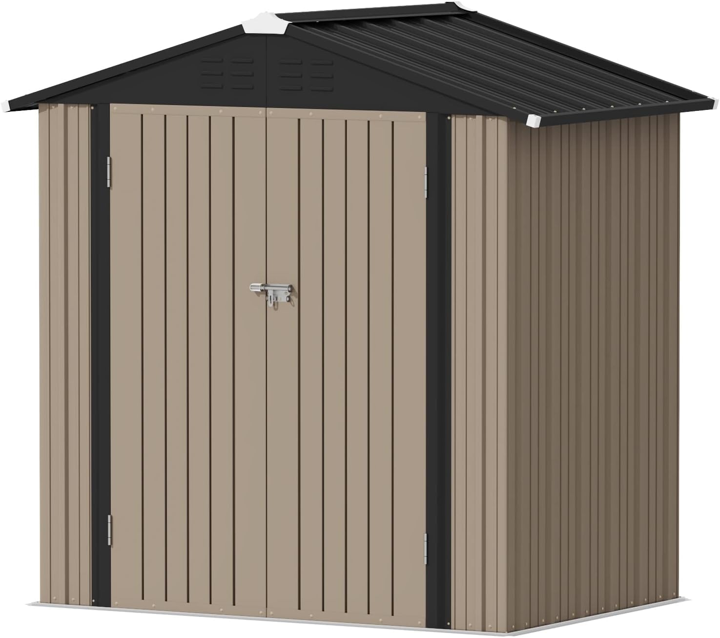 Devoko Outdoor Storage Shed 5 x 3 FT Lockable Metal Garden Shed Steel Anti-Corrosion Storage House with Single Lockable Door for Backyard Outdoor Patio wourant
