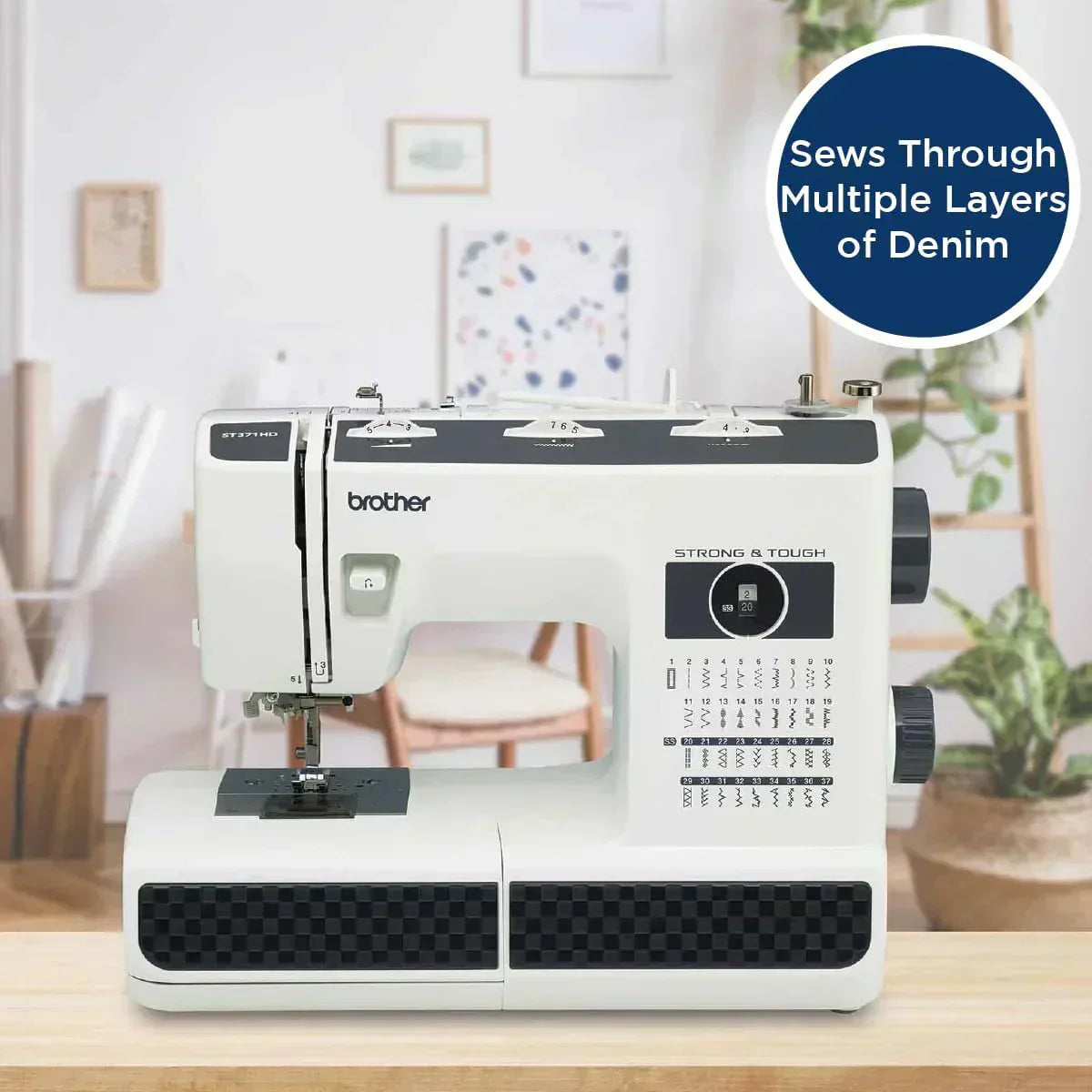 Sewing Machine, Strong Tough 37 Built-in Stitches Free Arm Option 6 Included Feet wourant
