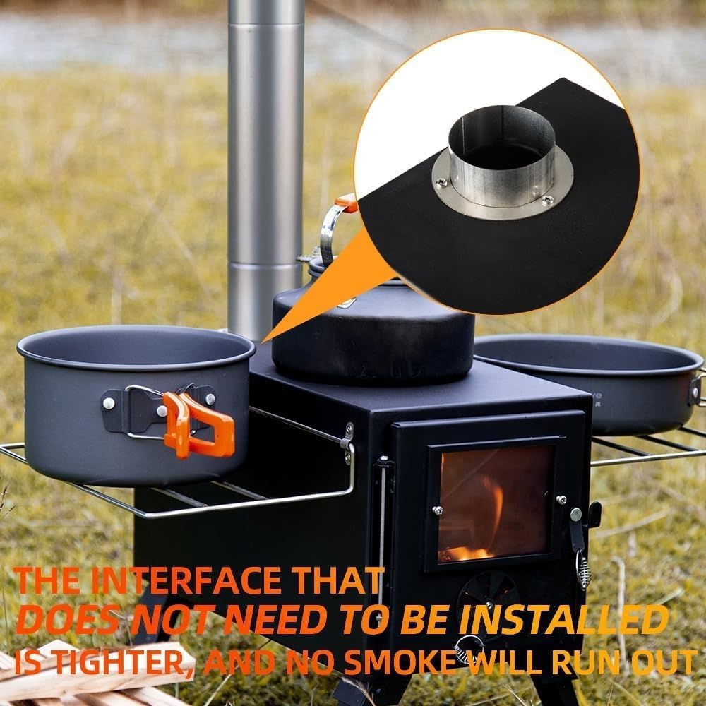 Hot Tent Stove Wood Stove, Small Wood Stove for Outdoor Heating and Cooking, Ice Fishing, Hunting wourant
